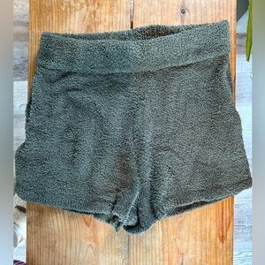 Express Womens Teddy Cozy High Waisted Shorts With Pockets Loungewear Size M